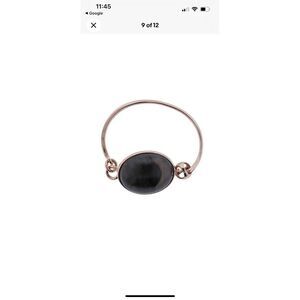 New $595 Di Modolo Sahara Sterling Silver 18K Rose Gold Wood Bangle Bracelet 6.7